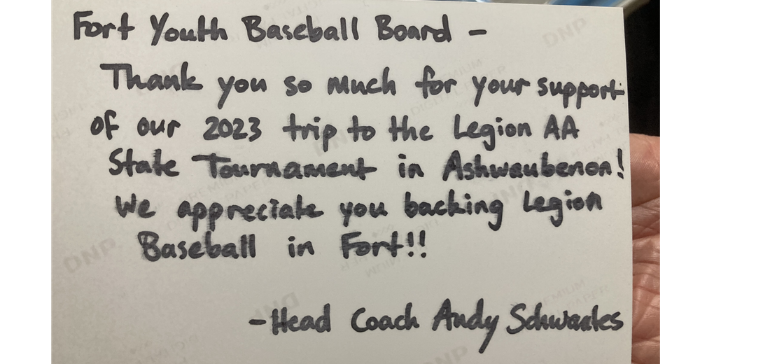 Fort Youth Baseball supports older youth too